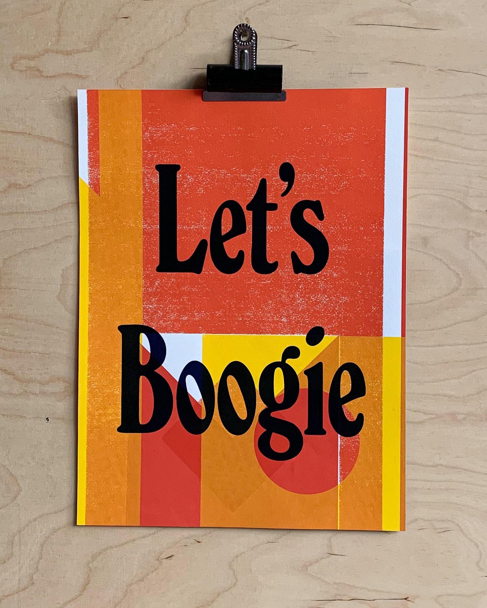 Let's Boogie – Small 30x40 cm Silkscreen Print – Orange